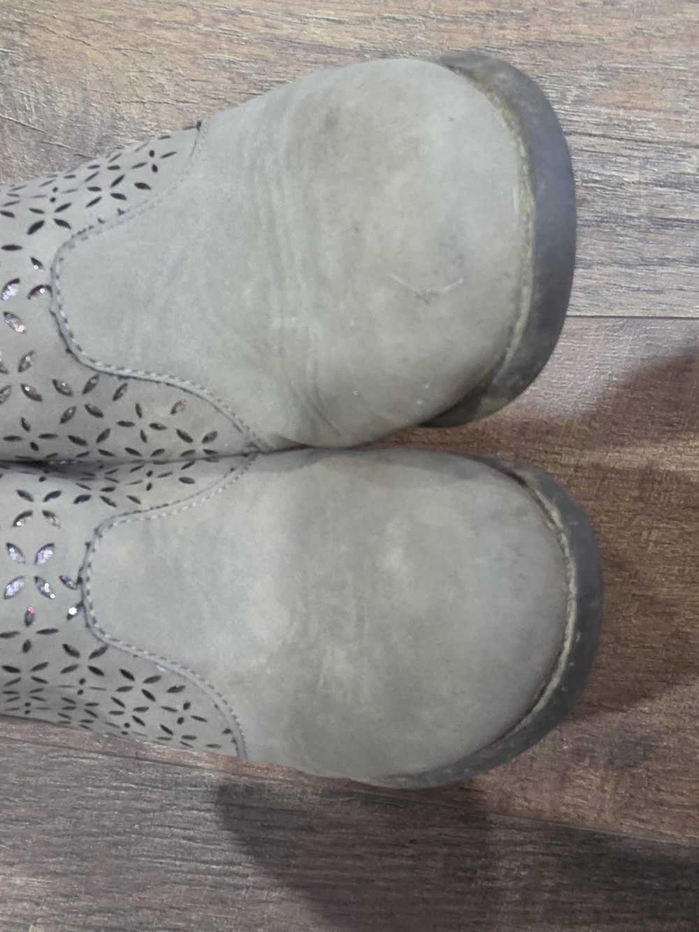 OshKosh B'gosh Taupe/Gray Kids Perforated Ankle Boots